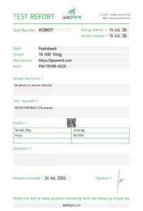 Reinheitsbericht – TB-500 10 mg