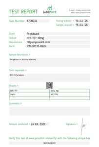 Reinheitsbericht – BPC-157 10 mg