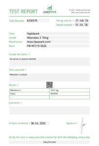 Reinheitsbericht – MT2 10 mg