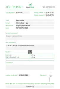 Reinheitsbericht – CJC-1295 no DAC + Ipamorelin 5 mg + 5 mg