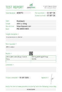 Purity Report – AHK-Cu 50