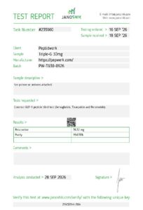 Rapporto di purezza – Triple G 30 mg